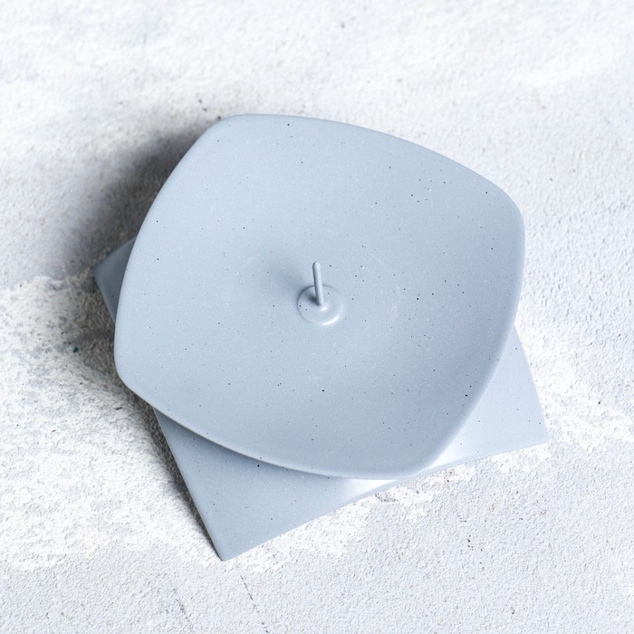 Подсвечник "Кварта Н" металл на 1 свечу,  9,5х3 см, серый