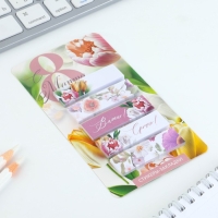 Стикеры-закладки, на подложке &laquo;С 8 Марта.Цветы&raquo;, 5 шт, 30 л/шт