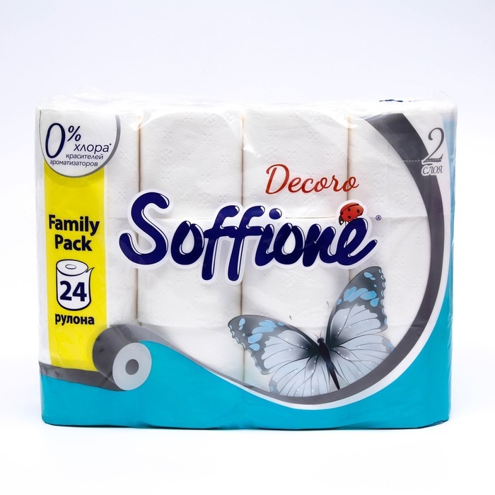 Туалетная бумага Soffione Family pack, 2 слоя, 24 рулона Туалетная бумага Soffione Family pack, 2 слоя, 24 рулона