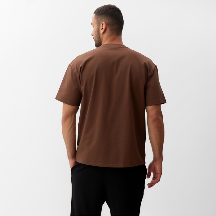 Футболка мужская MINAKU, цвет коричневый, размер 42-44