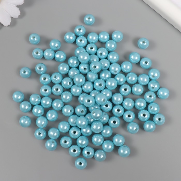 Набор бусин "Жемчуг" d 10 мм, 250 гр, серо-голубой