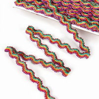 Тесьма многоцветная &laquo;Волна&raquo;, ширина 1,5 см, в упаковке 25 м