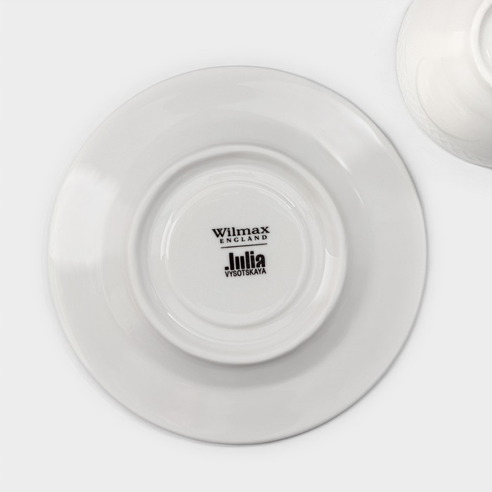 Набор кофейный фарфоровый на 6 персон Wilmax &laquo;Юлия Высоцкая&raquo;, 12 предметов: 6 чашек 170 мл, 6 блюдец d=14,1 см, цвет белый