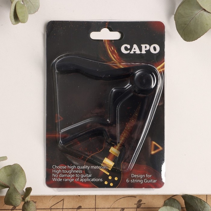 Каподастр для акустической гитары Music Life, черный