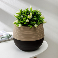 Горшок для цветов с поддоном «Дуэт», 2.5 л, цвет шоколадный-кофе с молоком Горшок для цветов с поддоном «Дуэт», 2.5 л, цвет шоколадный-кофе с молоком