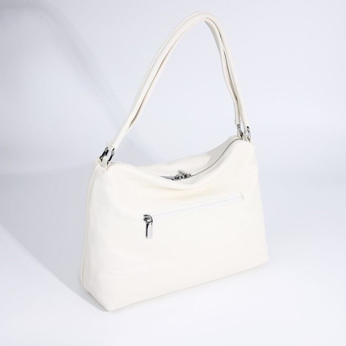 Сумка-тоут на молнии, 3 наружных кармана, цвет белый Сумка-тоут на молнии, 3 наружных кармана, цвет белый