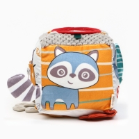 Развивающий бизикубик мягкий «Зверята», погремушка, пищит, шуршит, Крошка Я Развивающий бизикубик мягкий «Зверята», погремушка, пищит, шуршит, Крошка Я