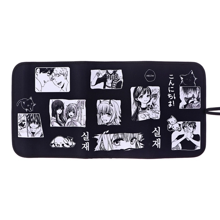 Пенал мягкий скрутка , 220х460 мм , Calligrata, вышывка Пенал мягкий скрутка , 220х460 мм , Calligrata, вышывка "Аниме", на шнуровке, на 37 предметов
