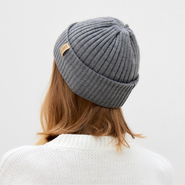 Шапка женская MINAKU Шапка женская MINAKU "Бини" цвет графит, размер 56-58
