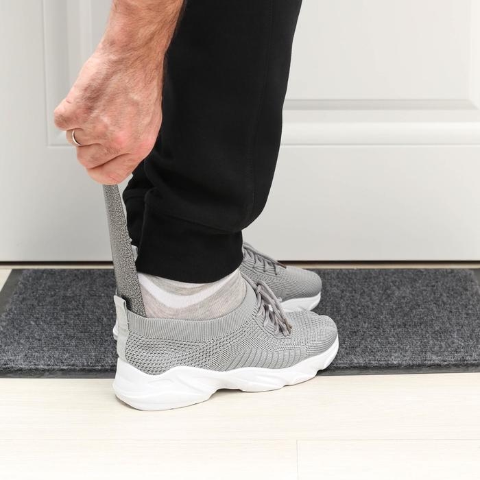 Ложка для обуви Доляна, с кольцом, металлическая, 22&times;5 см, покрытие антик серебро