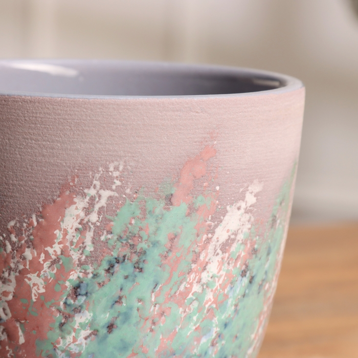 Горшок цветочный Живопись сиреневый крокус №1, 0,7 л, d - 11,7 см