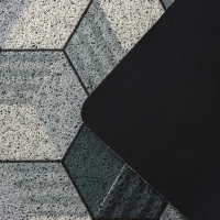 Коврик придверный грязезащитный Доляна &laquo;Мозаика&raquo;, вырезной, 78&times;118 см, цвет серый, жёлтый