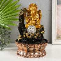 Фонтан настольный от сети, подсветка "Ганеша в золотом сидящий у лотоса" 20.5х20.5х30 см Фонтан настольный от сети, подсветка "Ганеша в золотом сидящий у лотоса" 20.5х20.5х30 см