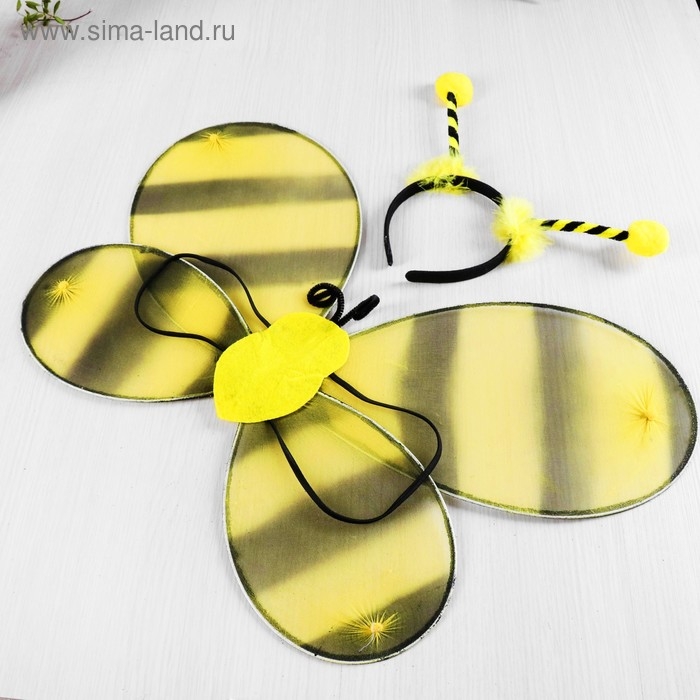 Карнавальный набор &laquo;Пчёлка&raquo;, 2 предмета: ободок, крылья