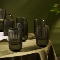 Набор стаканов стеклянный SL Home «Модерн», 400 мл, 8×13 см, цвет графитовый Набор стаканов стеклянный SL Home «Модерн», 400 мл, 8×13 см, цвет графитовый