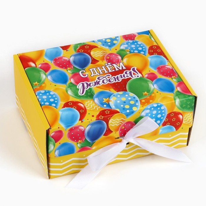 Складная коробка &laquo;С днём рождения&raquo;, 22 х 16.5 х 10 см