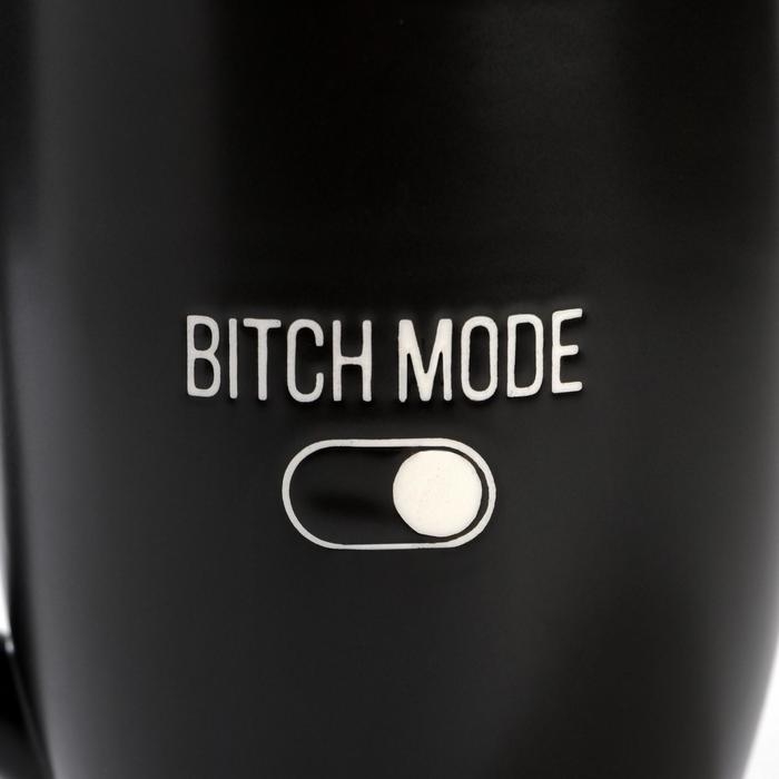 Кружка керамическая с тиснением Bitch mode, 450 мл, цвет чёрный Кружка керамическая с тиснением Bitch mode, 450 мл, цвет чёрный