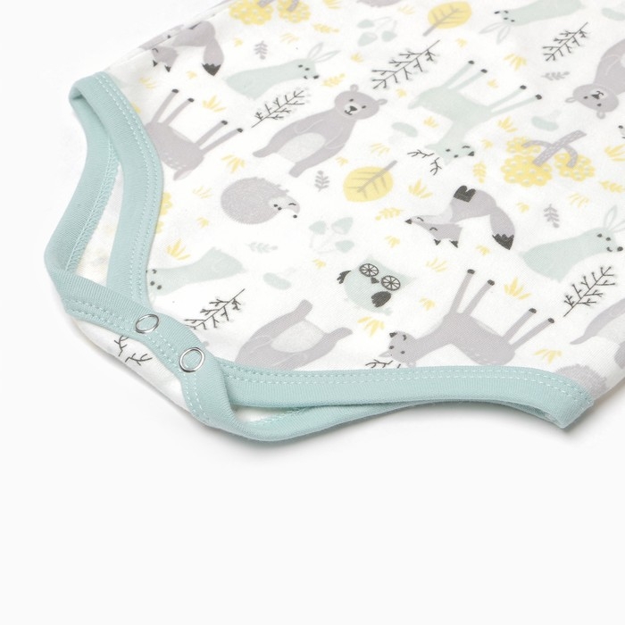 Боди детский, цвет молочный/звери, рост 74 см Боди детский, цвет молочный/звери, рост 74 см