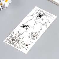 Татуировка на тело чёрная "Пауки и паутины" МИКС 10х21 см Татуировка на тело чёрная "Пауки и паутины" МИКС 10х21 см