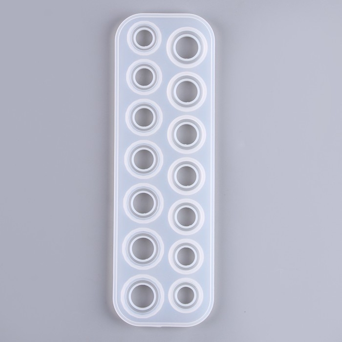 Форма силиконовая универсальная &laquo;Кольца&raquo; на 14 колец, 7 размеров &mdash; от 1,7 см до 2,3 см