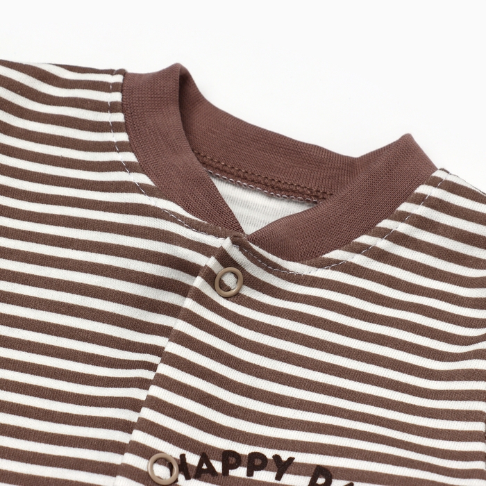 Комбинезон детский с открытыми ножками "Мишка", цвет бежевый, рост 80