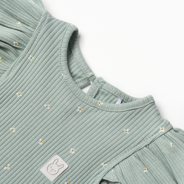 Боди с воланами Крошка Я Olives, р. 80-86, оливковый