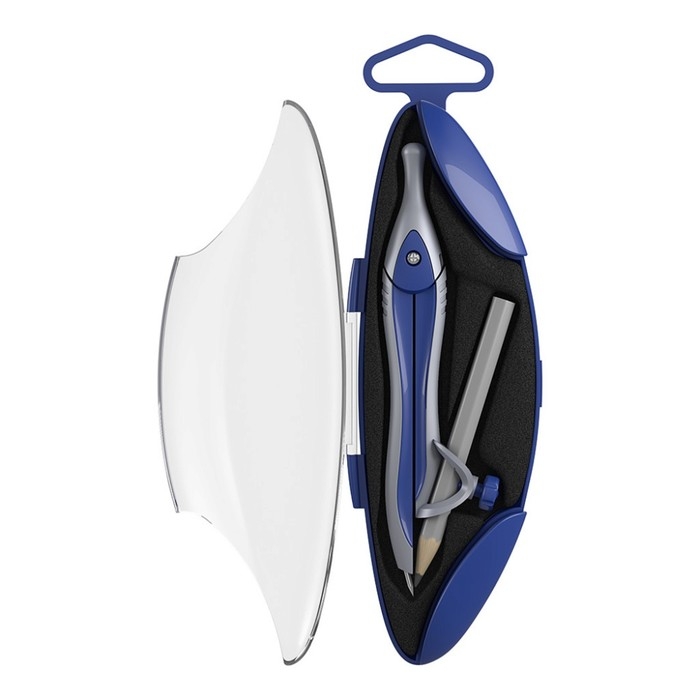 Циркуль металлический ErichKrause Циркуль металлический ErichKrause "Classic", 125мм, с карандашом, пенал, синий