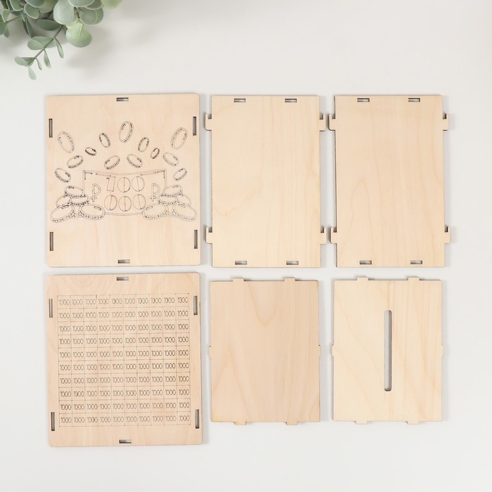 Копилка "100 000" 13,4х10х15 см (набор 6 деталей)