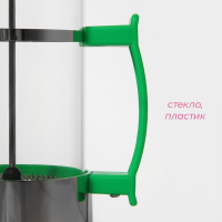 Чайник заварочный френч - пресс Доляна &laquo;Риц&raquo;, 600 мл, стекло, цвет зелёный