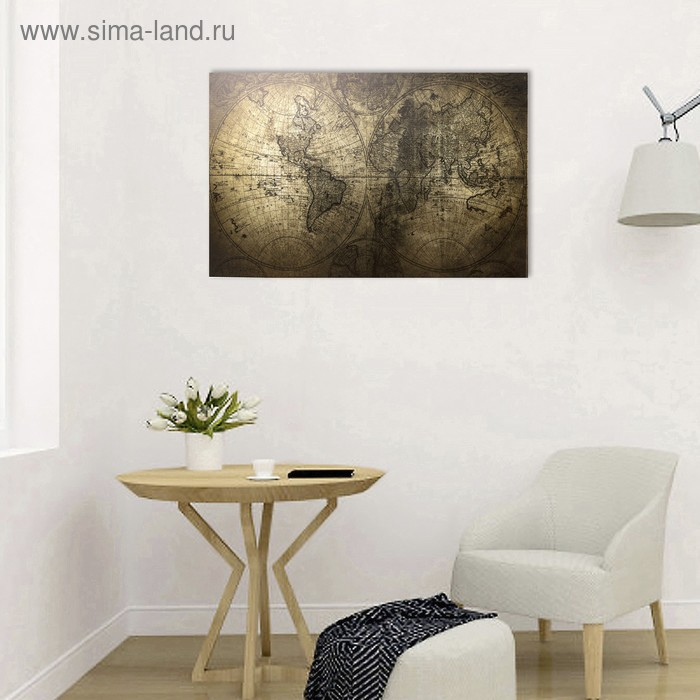 Картина на холсте "Карта мира" 60*100 см