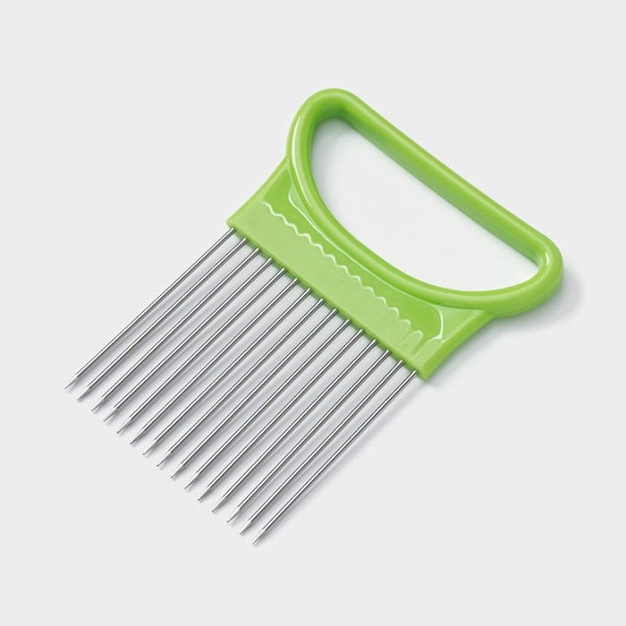 Держатель для нарезки лука Доляна, 11×8 см, цвет зелёный Держатель для нарезки лука Доляна, 11×8 см, цвет зелёный