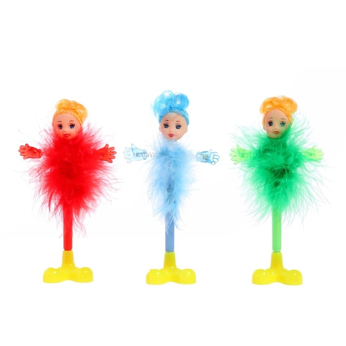 Ручка-прикол Calligrata Ручка-прикол Calligrata "Пух-куколка", шариковая, на подставке, МИКС