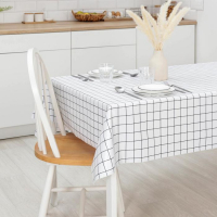 Клеёнка на стол &laquo;Клетка&raquo;, на тканевой основе, ширина 137 см, рулон 20 м, толщина 0,25 мм, цвет белый