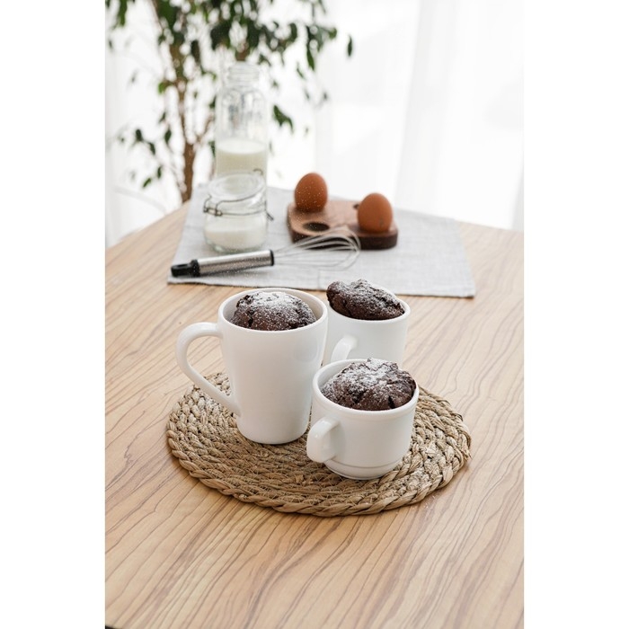 Кружка Доляна &laquo;Грация&raquo;, 350 мл, стеклокерамика, цвет белый