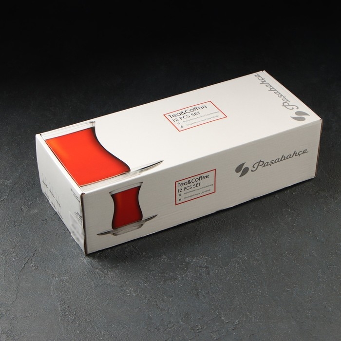 Сервиз чайный &laquo;Египет&raquo;, 12 предметов: стакан чайный 160 мл, 6шт, блюдце, 6шт, с золотым напылением