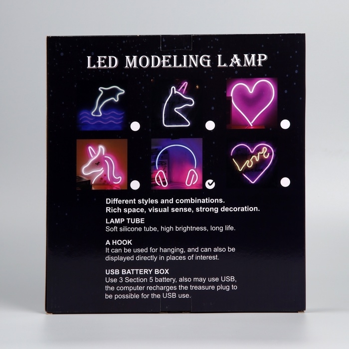 Неоновая вывеска &laquo;Наушники&raquo; 27 x 27 см, USB, свечение розово-синее