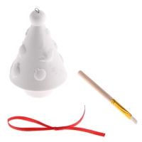 Новый год! Ёлочное украшение под раскраску &laquo;Елочка с гирляндой&raquo; с подвесом, кисть