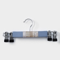 Вешалки для брюк и юбок LaDо́m Brillant, 28&times;12&times;2,3 см, 2 шт, деревянные, с зажимами, цвет синий