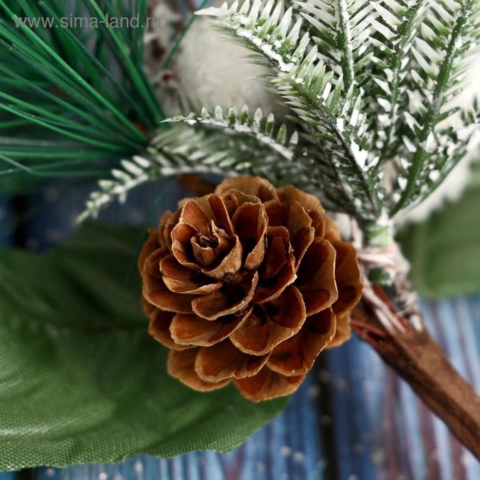 Декор Декор "Зимнее очарование" белое яблоко шишки хвоя, 21 см