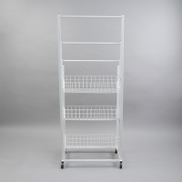 Стойка под зонты, разборная, 3 наклонные корзины, 3 яруса, 60×40×150 см, цвет белый Стойка под зонты, разборная, 3 наклонные корзины, 3 яруса, 60×40×150 см, цвет белый