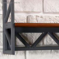 Полка Лофт, двухъярусная, 49&times;33&times;14 см, орех