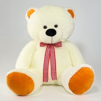 Мягкая игрушка "Медведь" с клетчатым бантом, 90 см