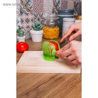 Щипцы для нарезки томатов Доляна, 18×8 см, цвет зелёный Щипцы для нарезки томатов Доляна, 18×8 см, цвет зелёный