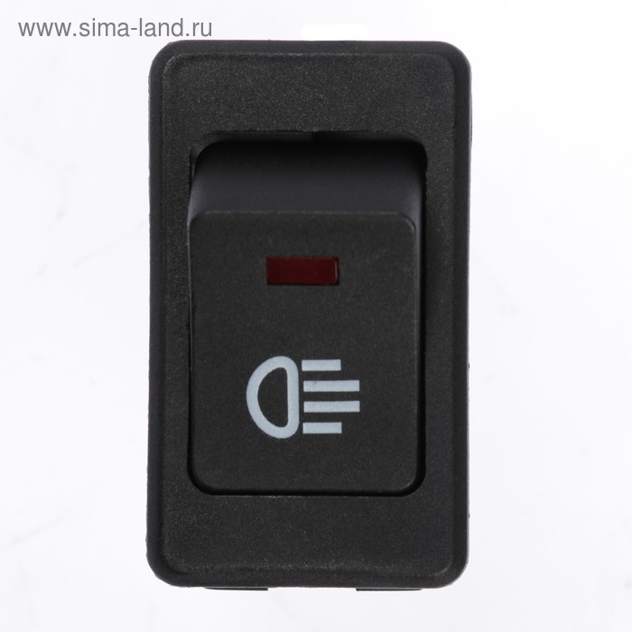 Кнопка выключатель, с подсветкой, пластик, чёрный