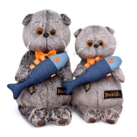 Мягкая игрушка &laquo;Басик с джинсовой рыбкой&raquo;, 22 см