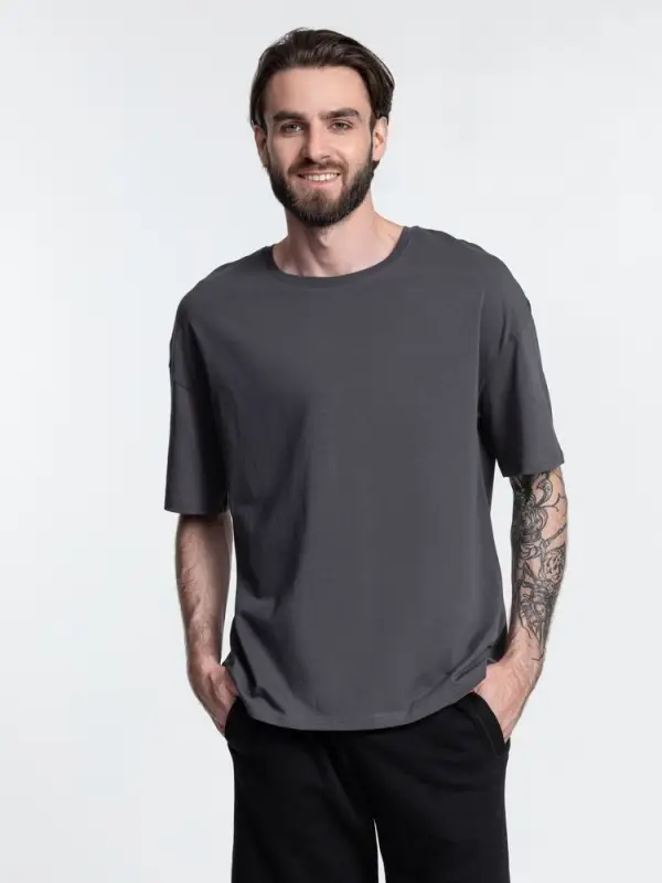 Футболка унисекс оверсайз Crosstown, темно-серая, размер M