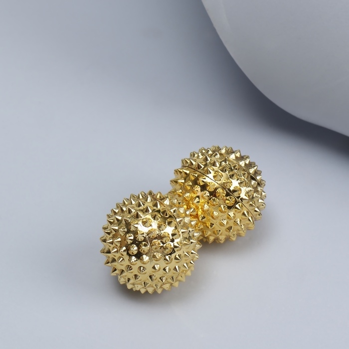 Набор массажёров с магнитом, «Шары», d = 3 см, 2 шт, цвет золотистый Набор массажёров с магнитом, «Шары», d = 3 см, 2 шт, цвет золотистый