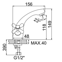 Смеситель для раковины Accoona A9072, двухрычажный, хром Смеситель для раковины Accoona A9072, двухрычажный, хром