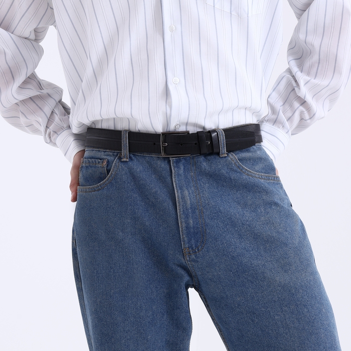 Ремень мужской «Великан», ширина 4 см, винт, пряжка металл, цвет чёрный Ремень мужской «Великан», ширина 4 см, винт, пряжка металл, цвет чёрный