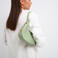 Сумка женская багет на молнии, цвет зелёный